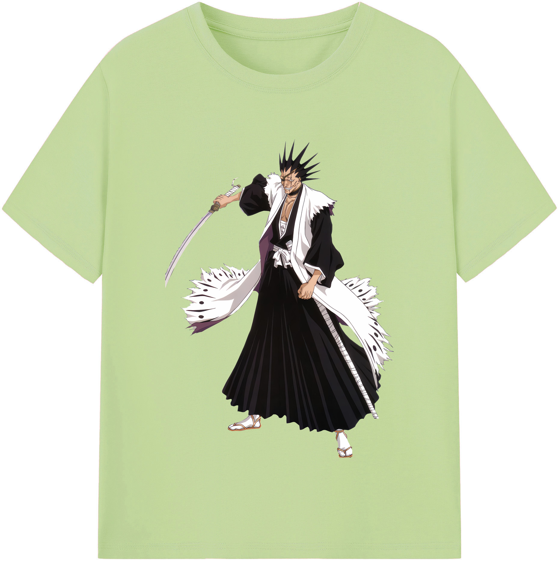 （画像用） ブリーチ ざらき けんぱち BLEACH Zaraki Kenpachi 綿100％半袖Tシャツ（フロントプリント）